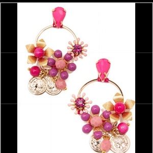 Handmade Flower & Crystal Drop Earring